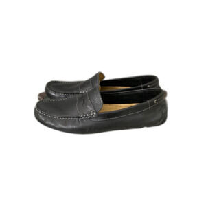 Mens G.H. Bass Black Penny Loafers men’s sz 9M Pebbled Leather Driving moccasins